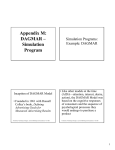 Appendix M: DAGMAR – Sim lation Simulation Program