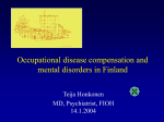 Occupational disease compensation and mental disorders in