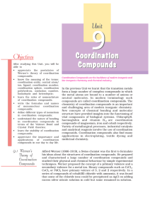 Coordination Compounds Coordination Compounds