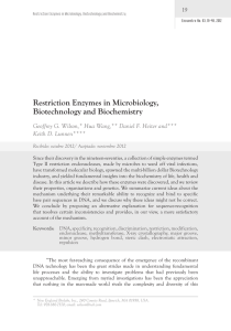 Restriction Enzymes in Microbiology, Biotechnology and