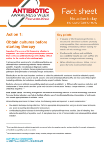 Action 1: Obtain cultures before starting therapy