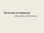 Chapter 13 The Culture of Journalism: Values, Ethics, and