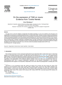 On the expression of TAM on nouns: Evidence from Tundra Nenets