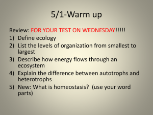 What is ecology? - Desert Mountain 8th Grade