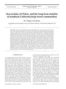 Sea urchins, El Ninos, and the long term stability of