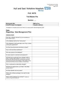 Data Management File Note