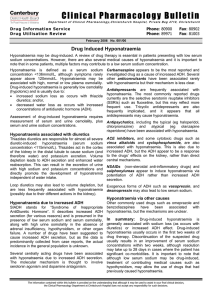 Drug Induced Hyponatraemia - Christchurch Drug Information Service