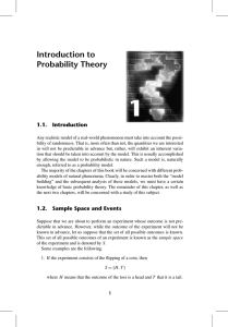 Introduction to Probability Theory 1