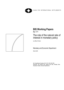 The role of the natural rate of interest in monetary policy