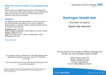 Hydrogen breath test - Nottingham University Hospitals NHS Trust