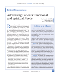 Addressing Patients` Emotional and Spiritual Needs