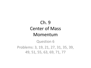Ch. 9 Center of Mass Momentum