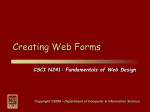 Creating Web Forms - Computer Science@IUPUI
