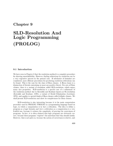 SLD-Resolution And Logic Programming (PROLOG)