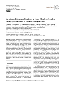 Variations of the crustal thickness in Nepal Himalayas