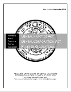 Dental Practice Act - Arkansas State Board of Dental Examiners