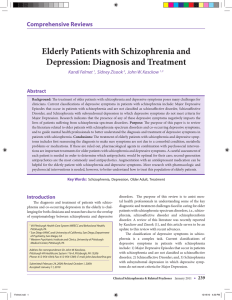 Elderly Patients with Schizophrenia and Depression