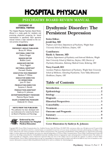 Dysthymic Disorder: The Persistent Depression