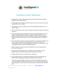 Hereditary Cancer Syndromes IntelligeneDx is a CLIA certified