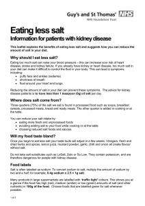 Eating less salt: Information for patients with kidney disease