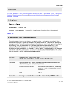 tamoxifen - Cancer Care Ontario