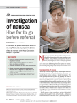 Investigation of nausea