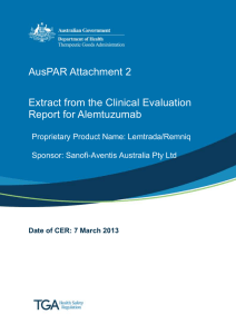 Extract from the Clinical Evaluation Report: Alemtuzumab