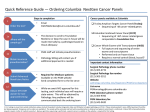 Quick Reference Guide — Ordering Columbia NextGen Cancer