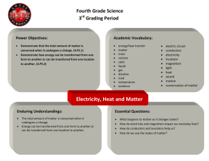 Electricity, Heat and Matter
