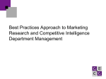 Best Practices Approach to Marketing Research and Competitive