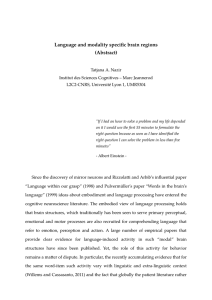 Language and modality specific brain regions (Abstract)