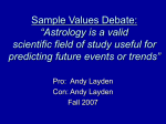 Sample Values Debate: “Astrology is a valid scientific field of study