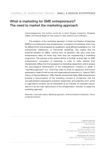 What is marketing for SME entrepreneurs? The need to market the