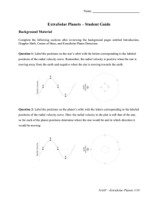 ExtraSolar Planets – Student Guide