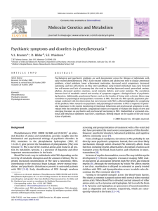 Psychiatric symptoms and disorders in phenylketonuria