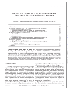 Estrogen and Thyroid Hormone Receptor Interactions: Physiological