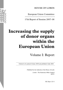 Increasing the supply of donor organs within the European Union