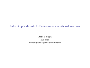 Indirect optical control of microwave circuits and antennas