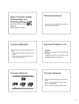 Direct Thrombin Inhibitor Pharmacology and Pharmacotherapy