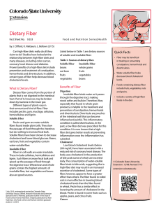 Dietary Fiber - Colorado State University Extension