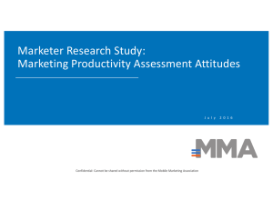 Marketing Productivity assessment Marketer study July 2016