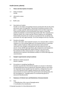 Insulin (serum, plasma)