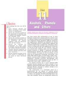 Alcohols, Phenols , Phenols and Ethers Alcohols