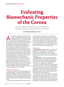 Evaluating Biomechanic Properties of the Cornea