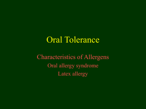 Oral Tolerance