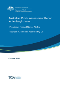Fentanyl citrate - Therapeutic Goods Administration