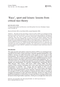 `Race`, sport and leisure: lessons from critical race theory