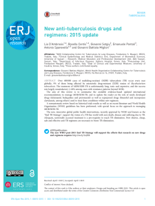 New anti-tuberculosis drugs and regimens: 2015 update