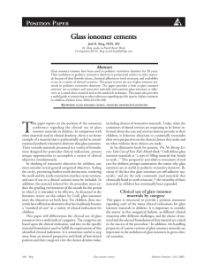 Glass ionomer cements - American Academy of Pediatric Dentistry
