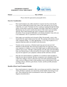 INFORMED CONSENT FOR ROOT CANAL TREATMENT Patient